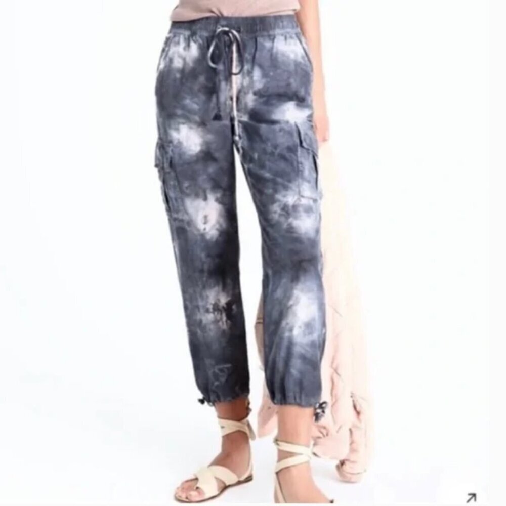 Sanctuary x Anthropologie | Women’s Blue Tie Dye Cargo Joggers Casual Pants XS